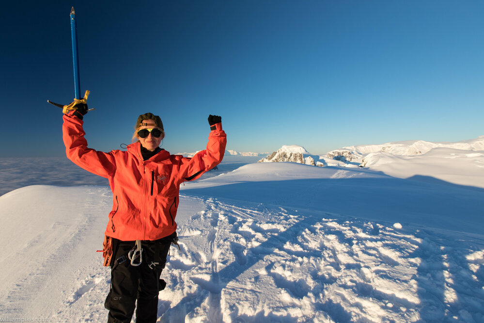 Inspiring Explorer Isobel Ewing on the summit of Mount Scott