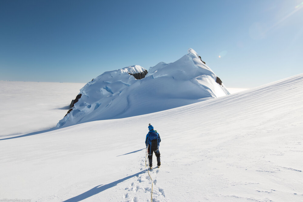 Looking towards the summit of Mount Scott on the left