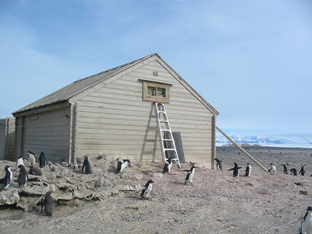 2003 K440 at Borchgrevink's Living hut - Exterior, North elevation, exposed window