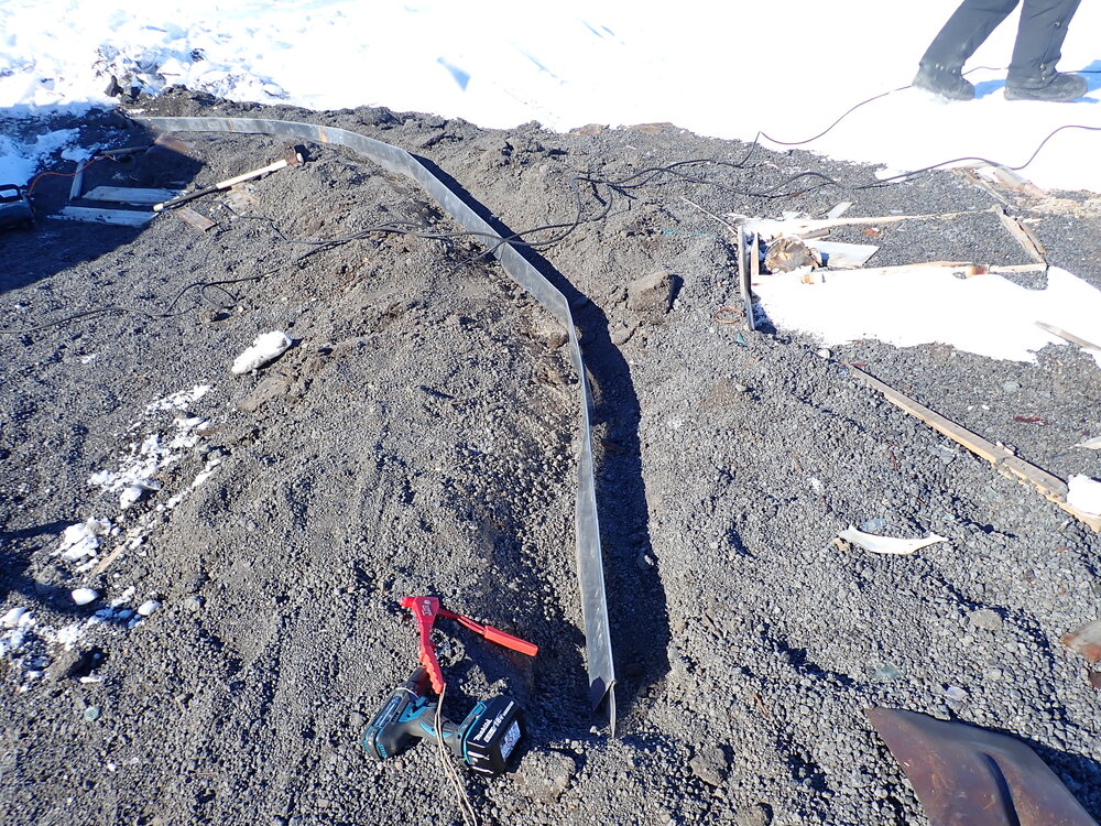 The fixed diversion dam at Scott's 'Terra Nova' hut