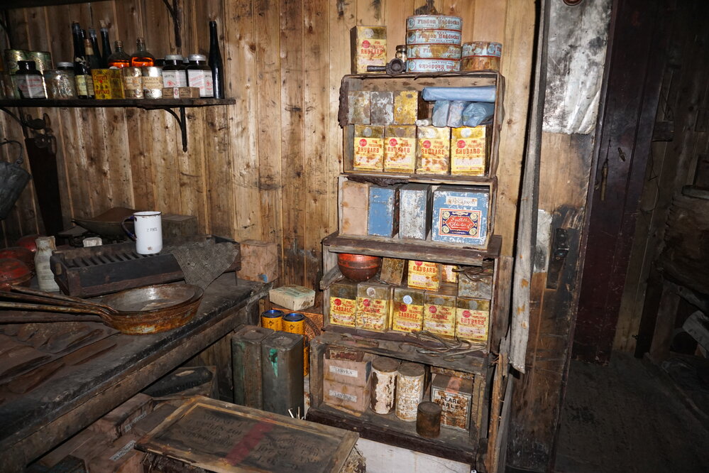 2019-20 West wall galley inside Scott's 'Terra Nova' Hut 