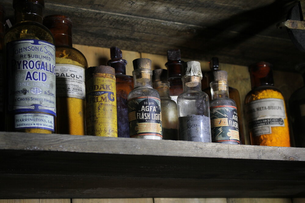 2019-20 Chemicals in Ponting's darkroom at Scott's 'Terra Nova' Hut