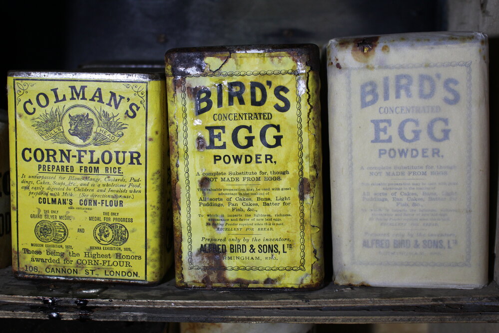 2019-20 Cornflour and egg powder in Shackleton's 'Nimrod' Hut