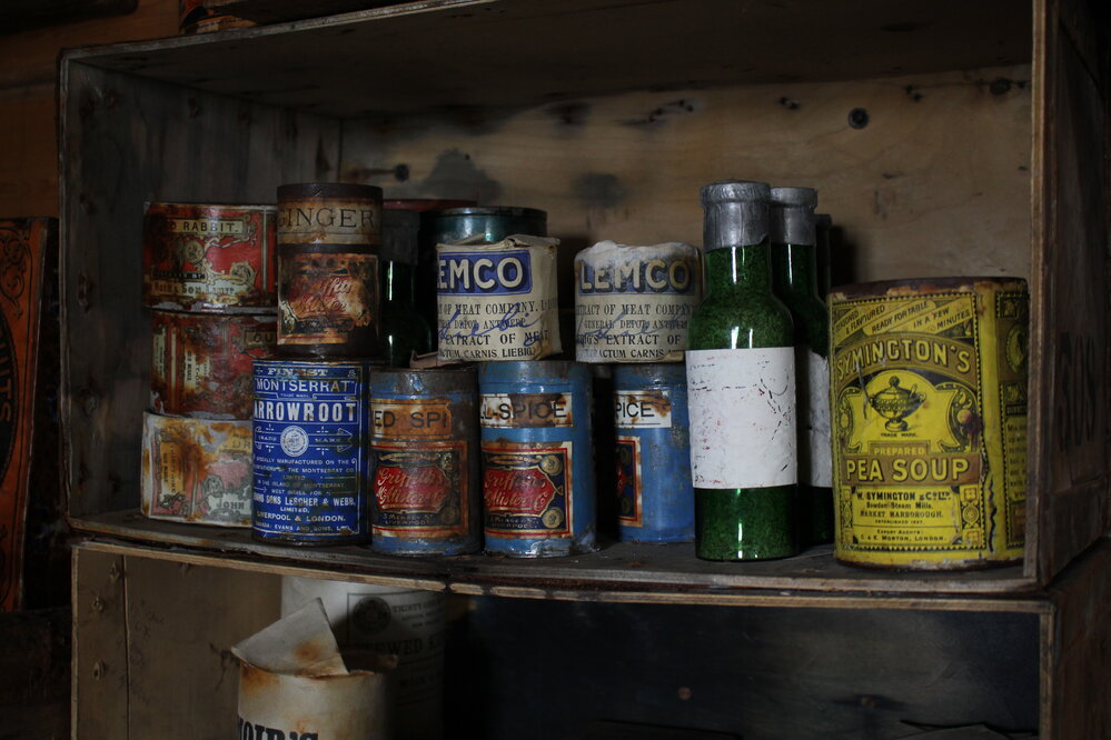 2019-20 Food supplies in Shackleton's 'Nimrod' Hut (010)