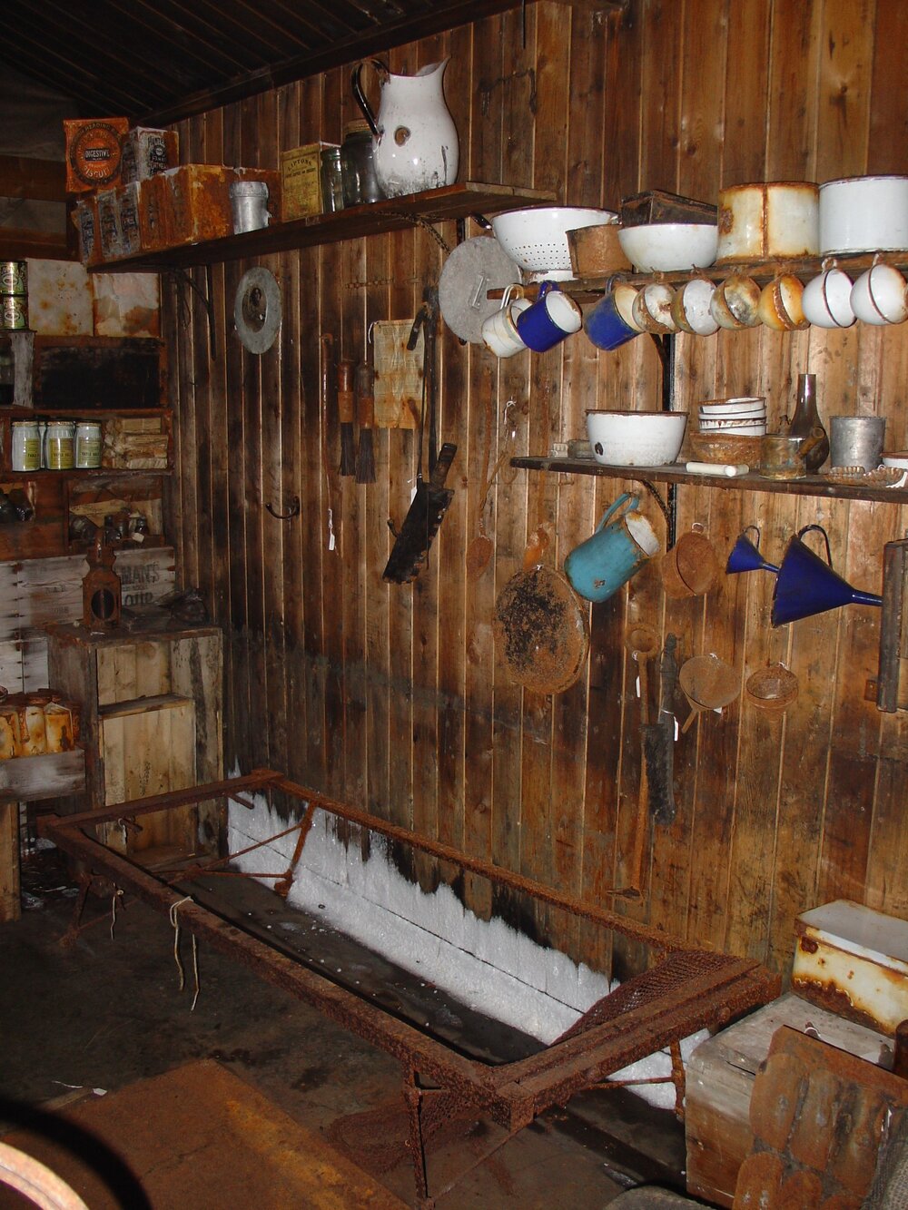 2003-04 Artefacts and supplies in galley, Scott's 'Terra Nova' Hut 