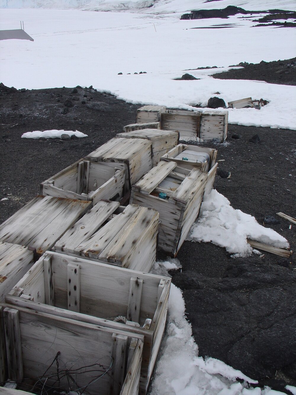 2003-04 Fuel boxes near Scott's <i>Terra Nova</i> hut at Cape Evans