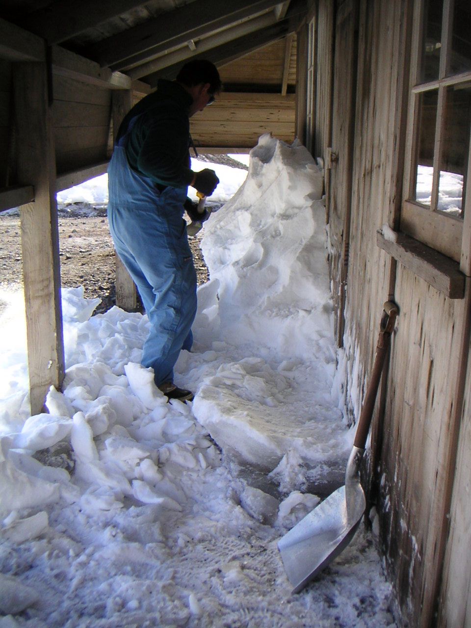 Snow and ice build up, Scott's 'Discovery' Hut