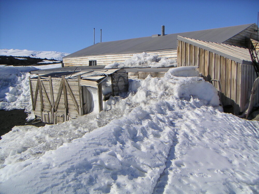2002-03 Snow build up on north wall of Scott's 'Terra Nova' Hut