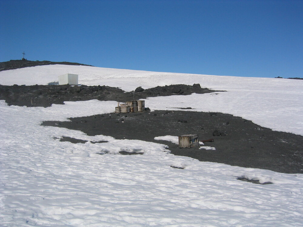Provision boxes outside Scott's 'Terra Nova' Hut