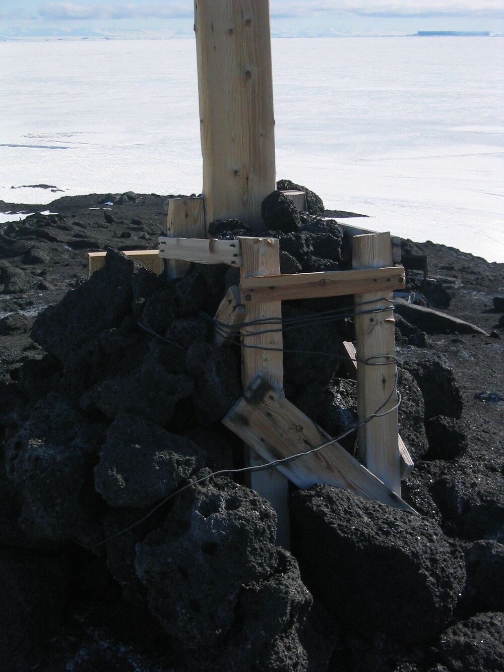2003-04 Base of Wind Vane Hill Cross at Cape Evans