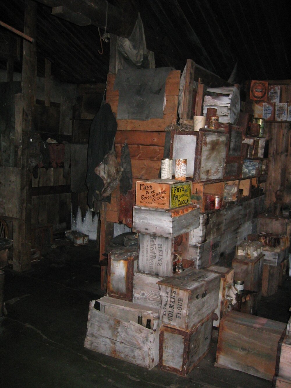 2003-04 Galley, bulkhead wall and bunks of Clissold and Hooper, Scott's 'Terra Nova' Hut