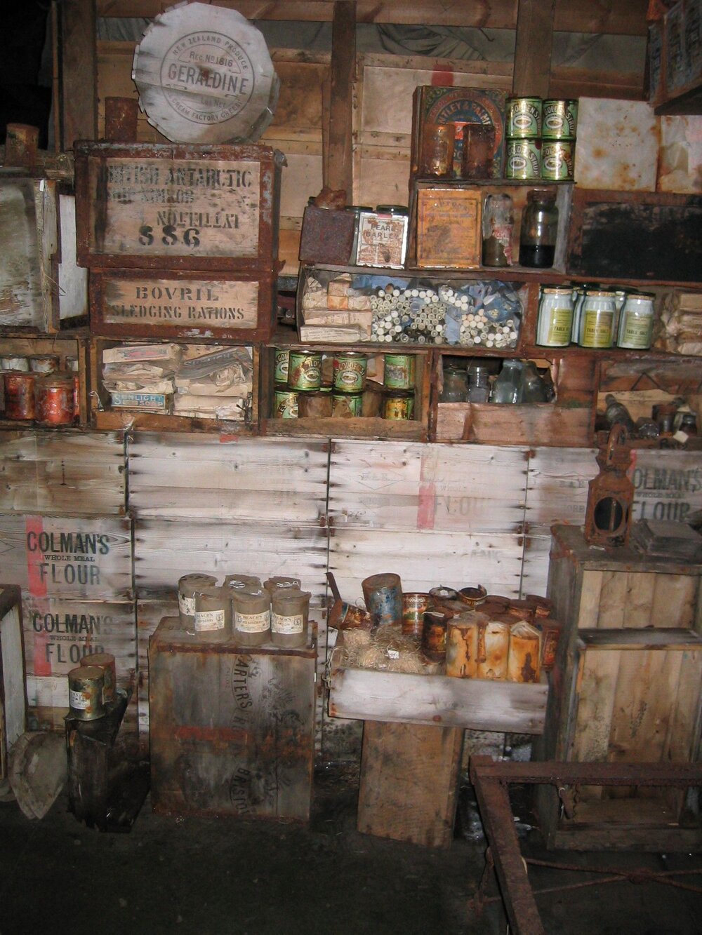 2003-04 Galley and bulkhead wall, Scott's 'Terra Nova' Hut (003)