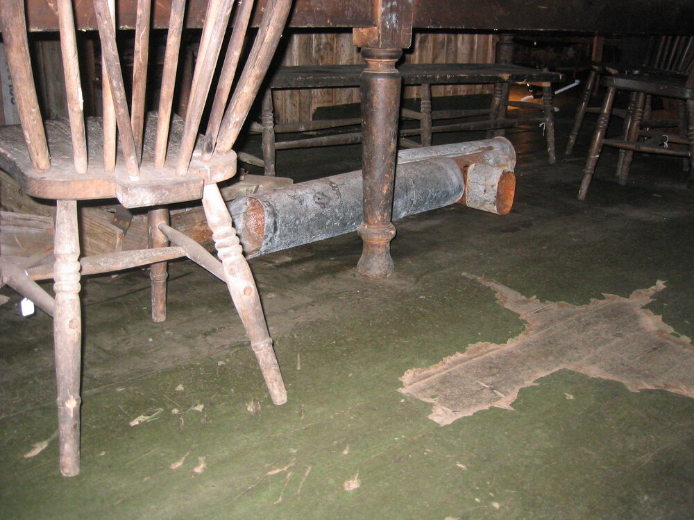 2003-04 Beneath wardroom table in Scott's 'Terra Nova' Hut (001)