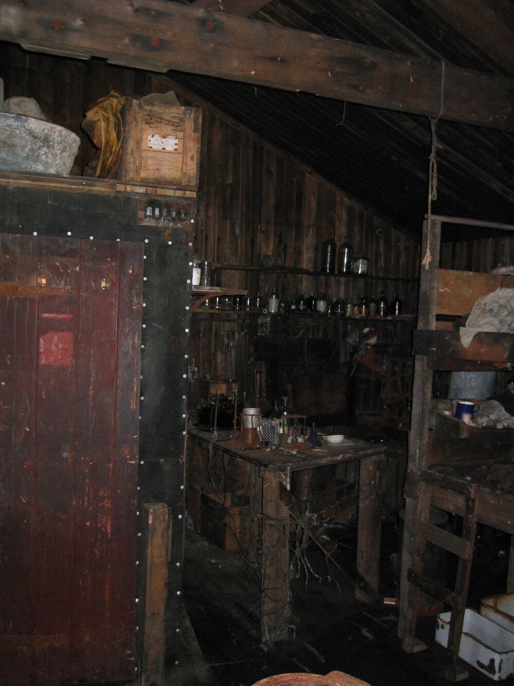 2003-04 Door to darkroom and physical laboratory, Scott's 'Terra Nova' Hut