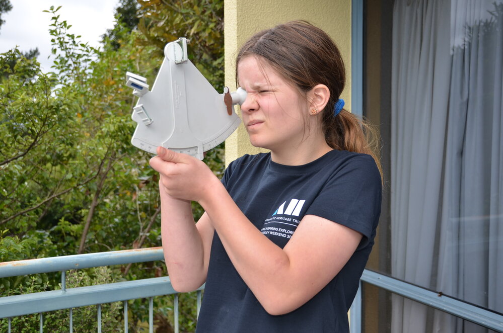 Young Inspiring Explorer Rose using sextant