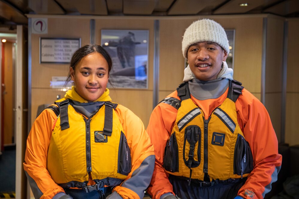Inspiring Explorers Jaylee Savage and A'aifou Kaufusi-Potemani 