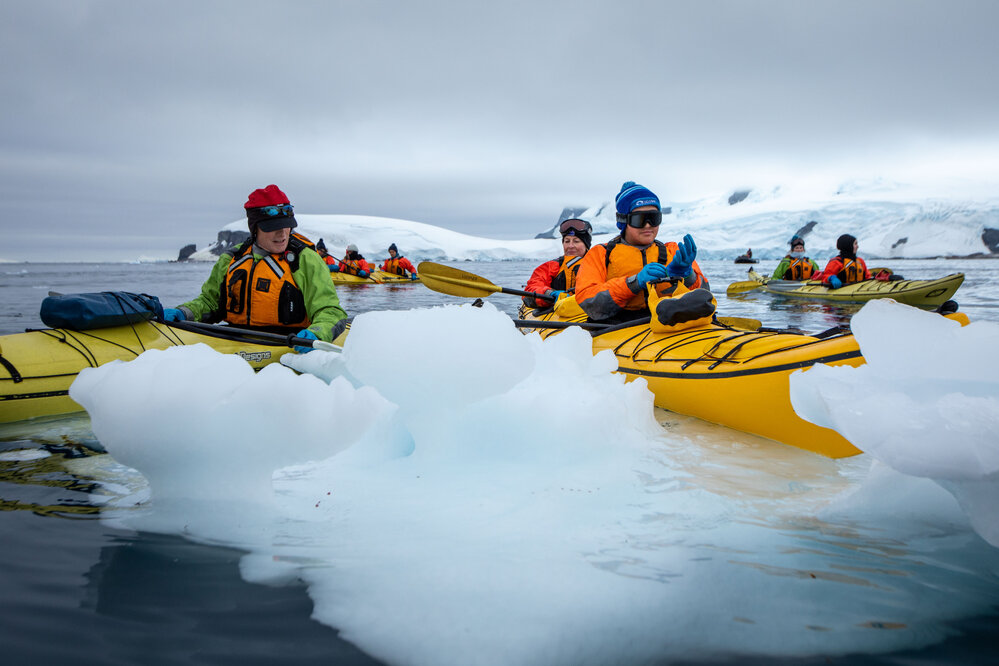 Exploring the brash ice and icebergs