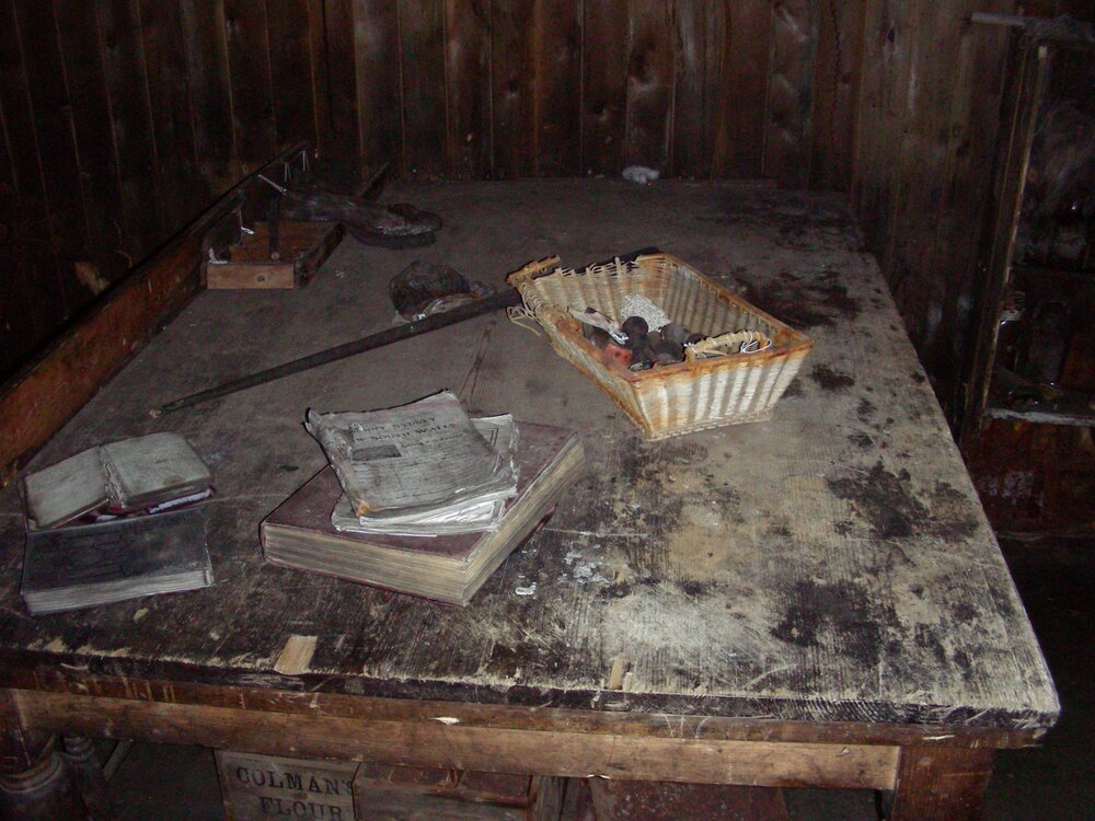 Table in mess deck area, Scott's 'Terra Nova' Hut