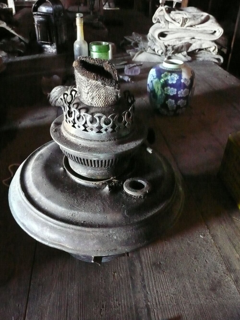 2009-10 Lamp on Wardroom table, Scott's 'Terra Nova' hut