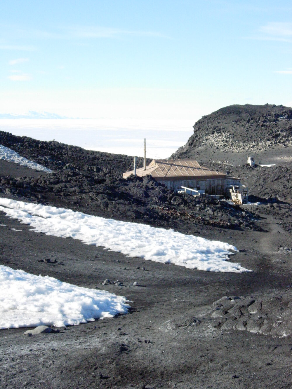 2007 North wall and Stables at Shackleton's 'Nimrod' hut, Cape Royds