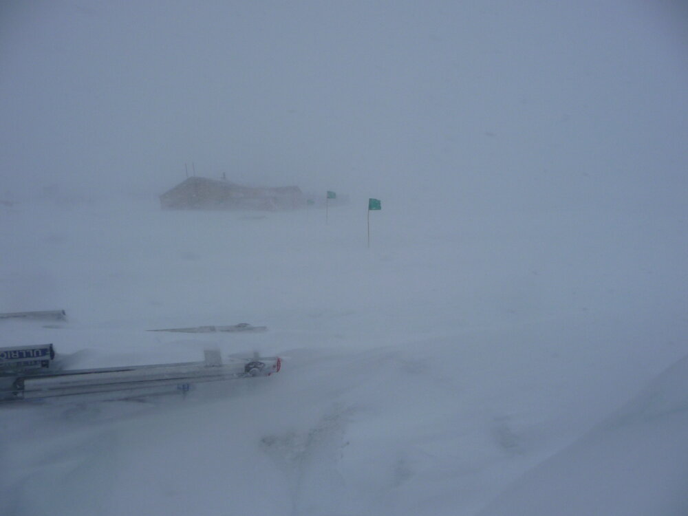 2009-10 Scott's 'Terra Nova' hut during blizzard