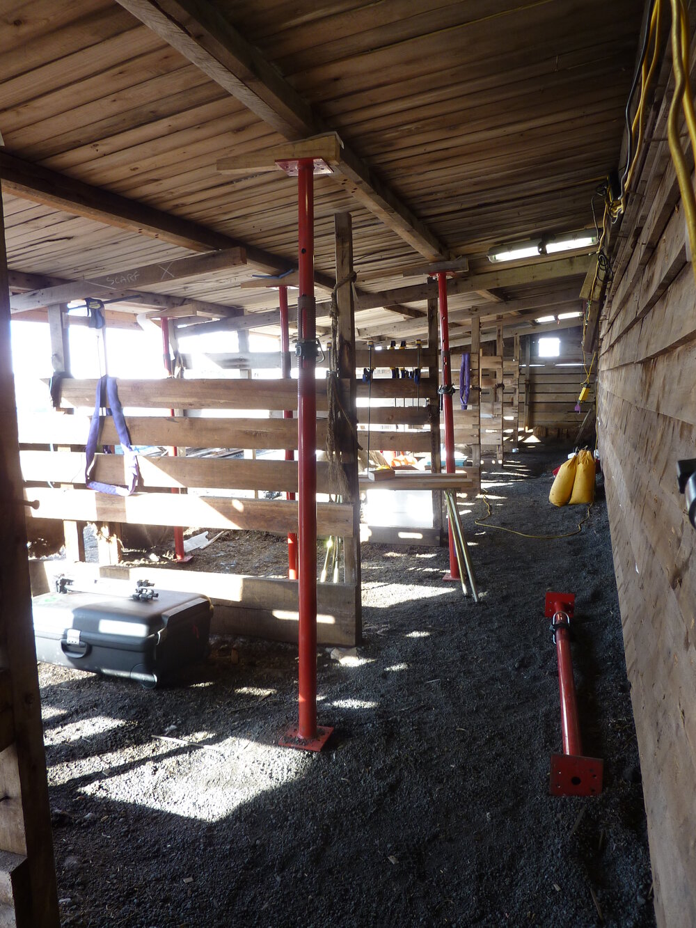 2009-10 Cape Evans, Stables rehabilitation - Stables North wall (026)