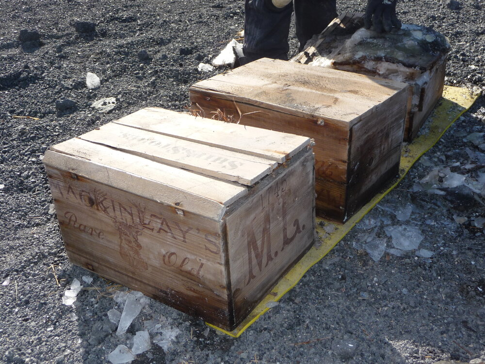 2009-10 Whisky crates excavated from underneath Shackleton's 'Nimrod' hut