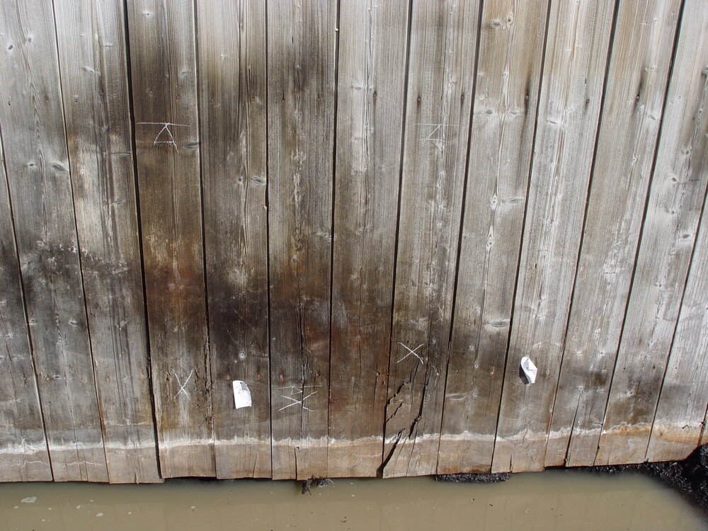 2007 Damaged cladding marked for repair, Cape Royds
