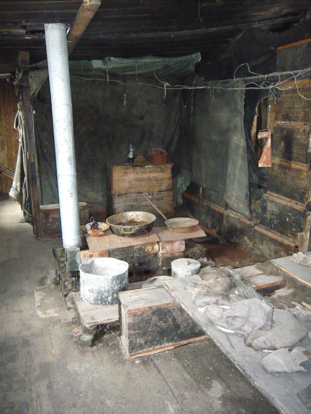 2008 Blubber stove in the stove area inside Scott's 'Discovery' hut