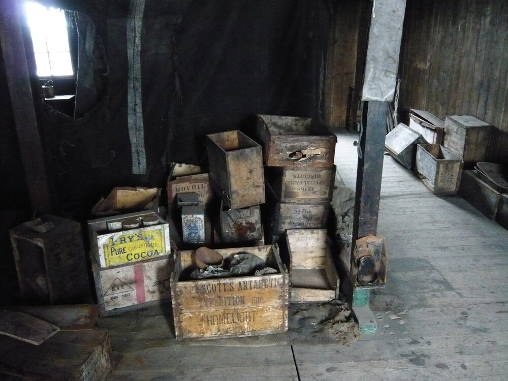 2008 Stacked boxes inside Scott's 'Discovery' hut