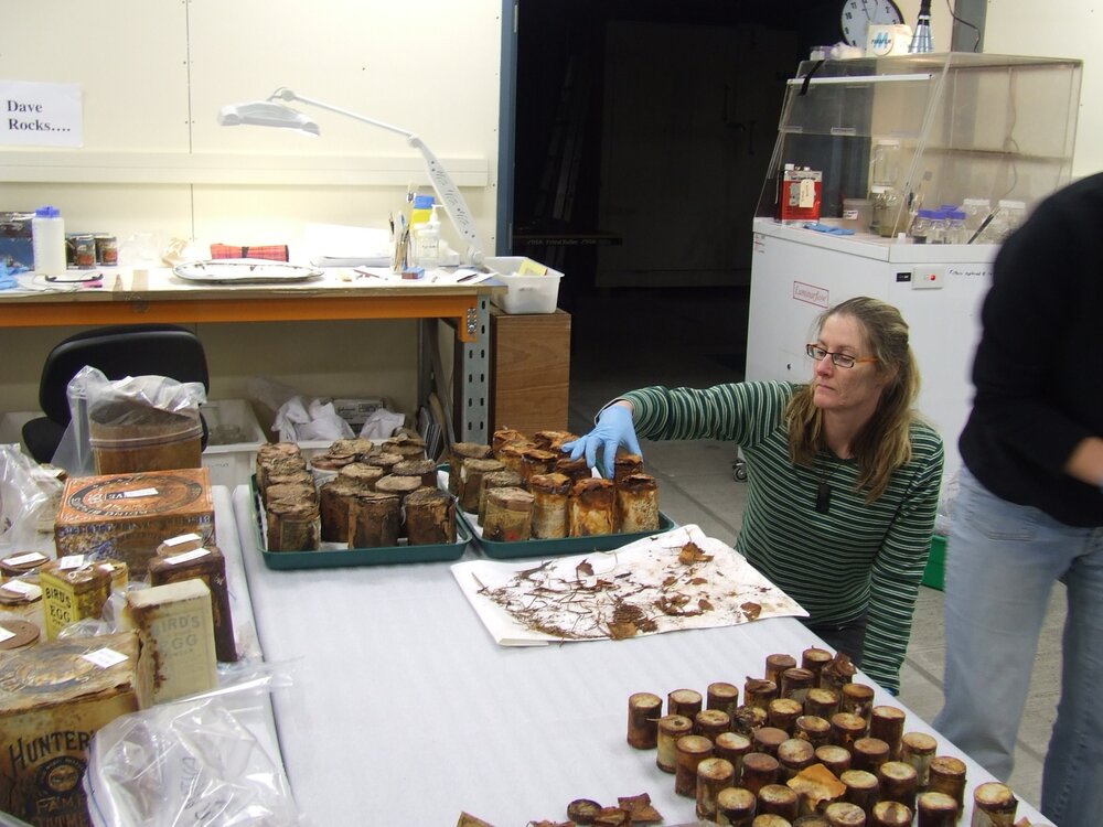 2007 Conservators emptying crates inside the AHT Conservation Lab