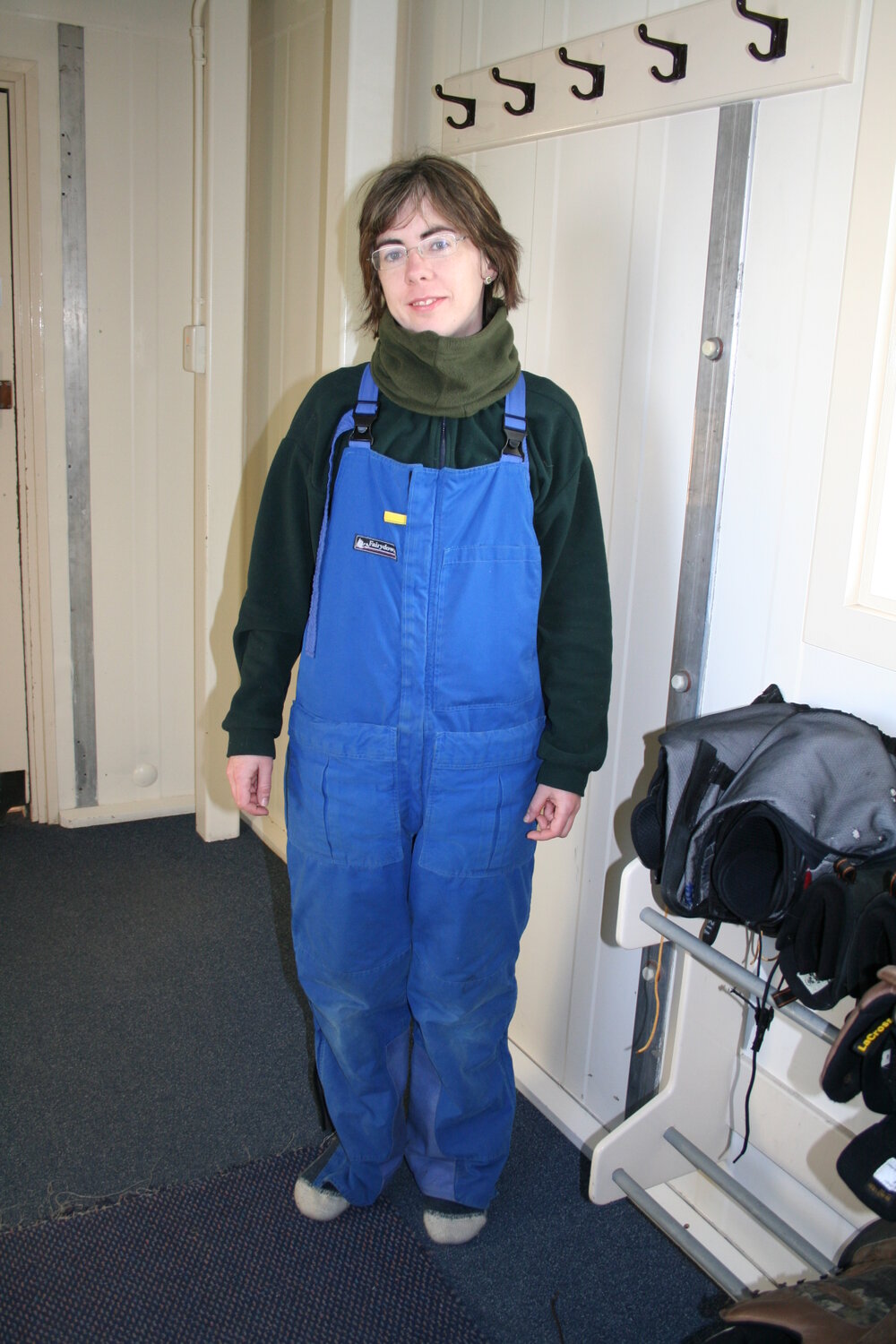 2007 Conservator Fiona Cahill tries on Antarctic clothing