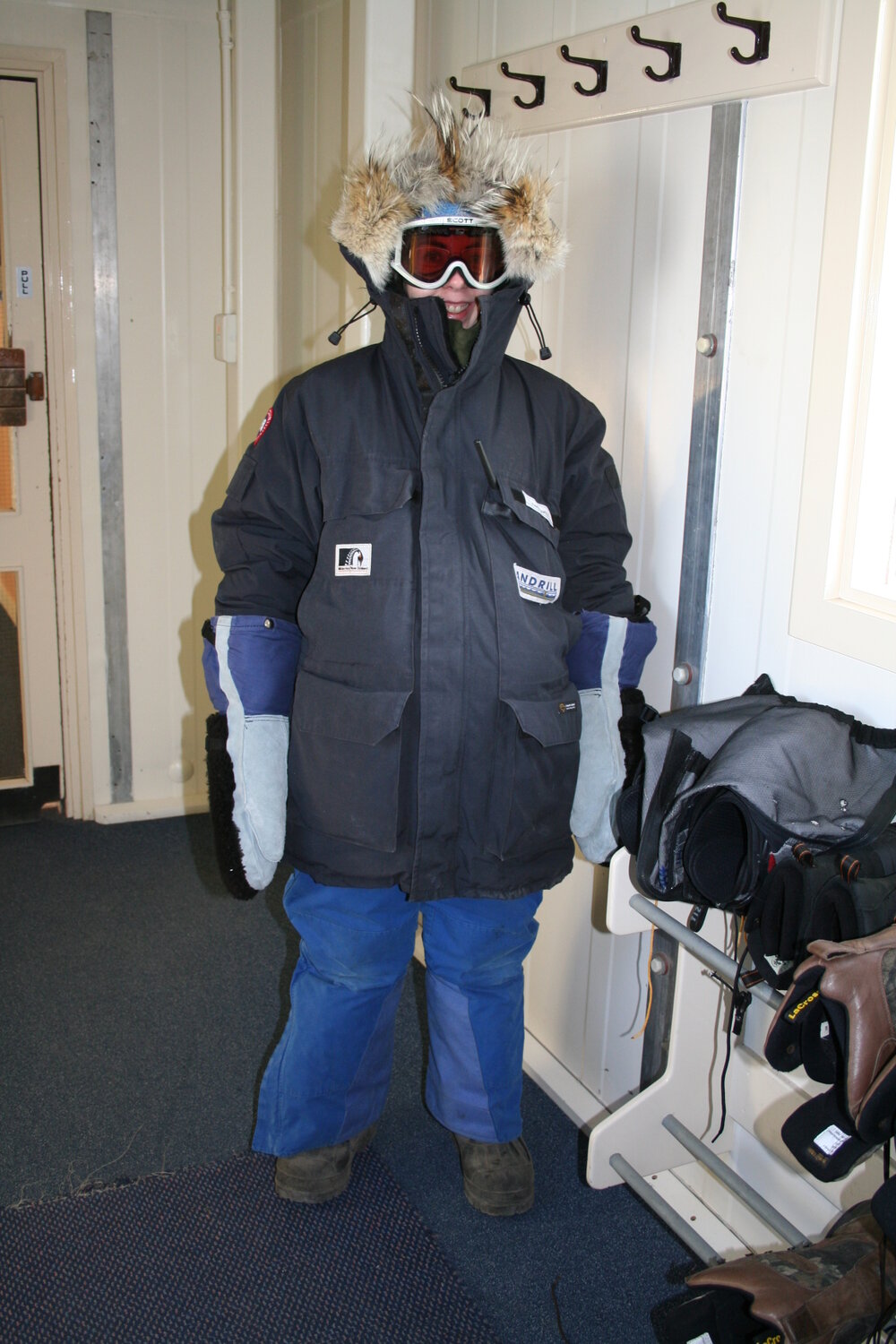 2007 Conservator Fiona Cahill tries on Antarctic clothing
