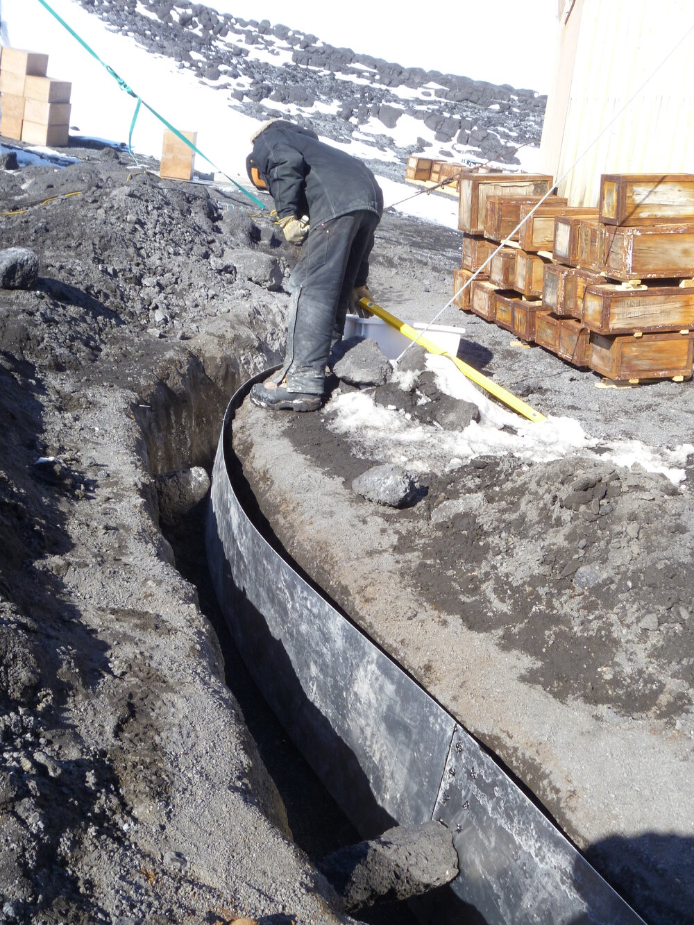 2010-11 Deflection dam being installed at Cape Royds