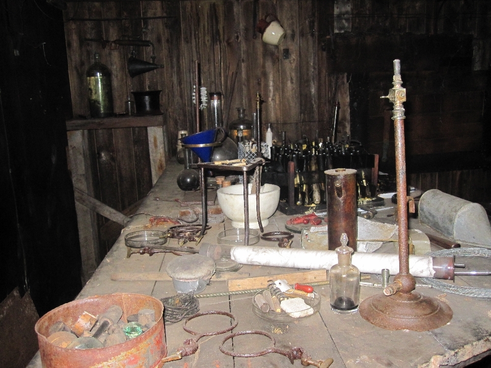 2010-11 Scientific implements inside Scott's 'Tera Nova' hut
