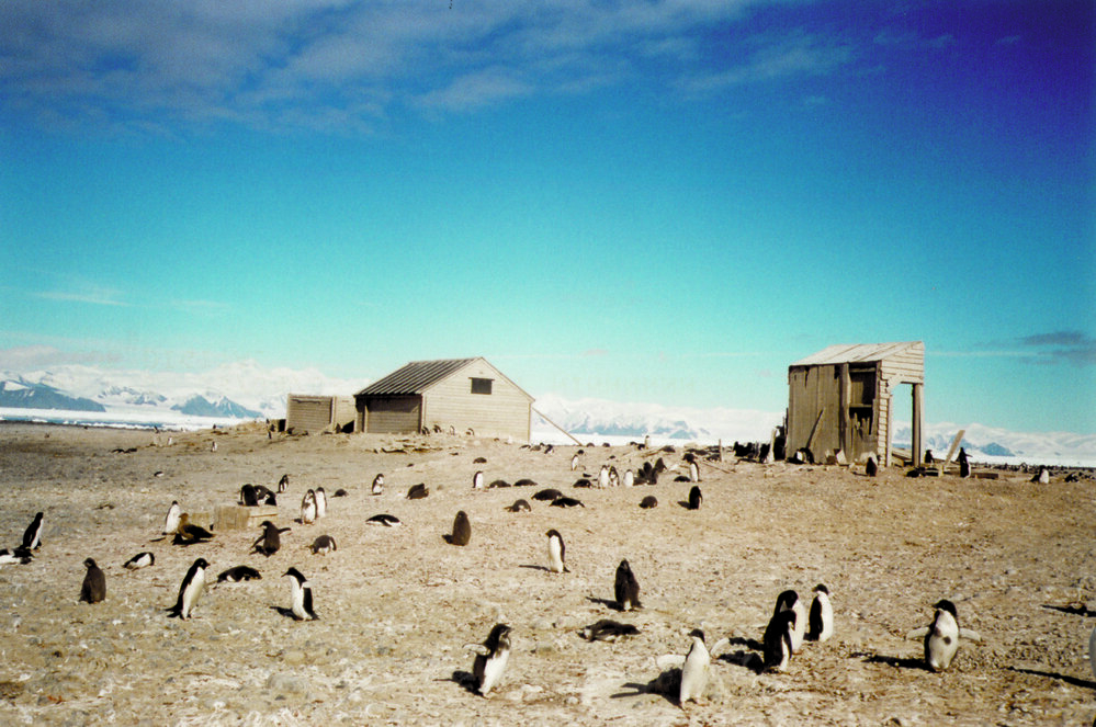 The three huts at Cape Adare