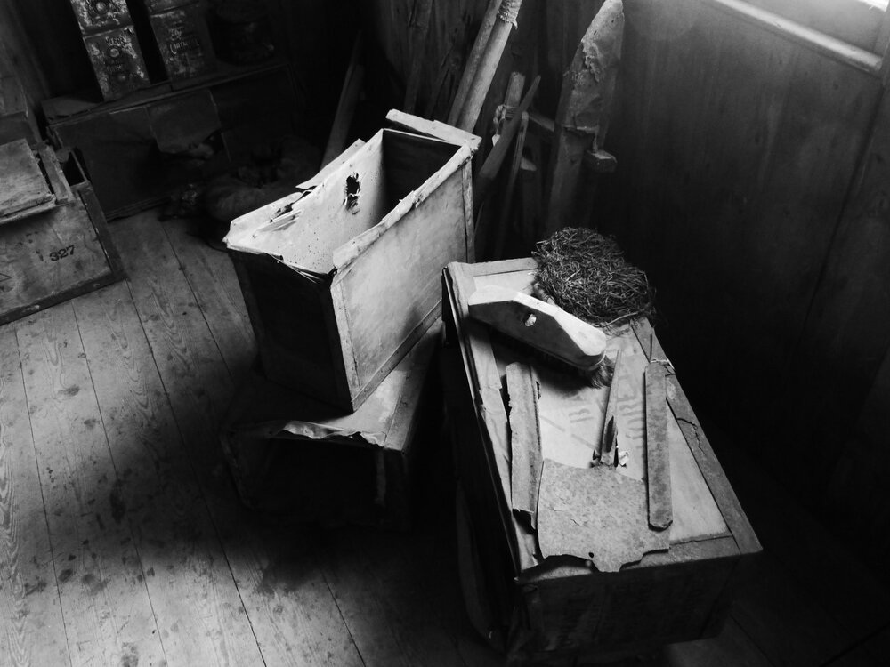Window and artefacts in Scott's 'Discovery' hut