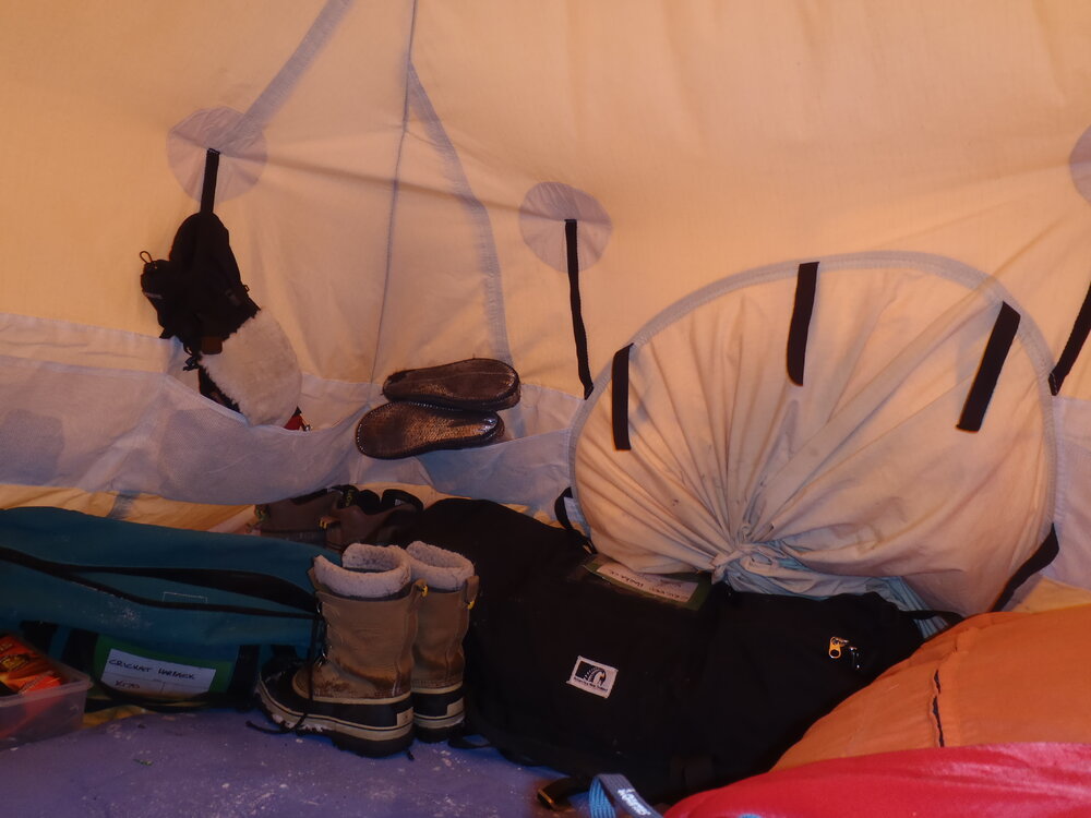 2010-11 Interior of Cricket Harbeck's tent at the Cape Royds field camp