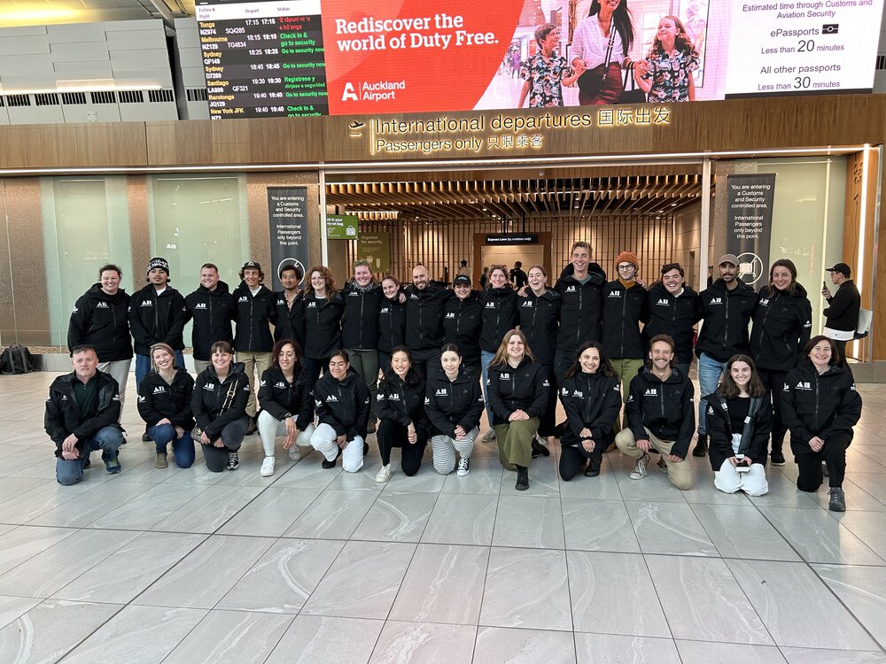 Expedition members at Auckland Airport
