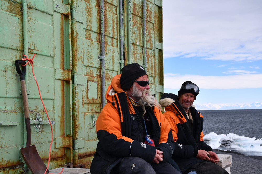 2021-22 AHT's Al Fastier and John Taylor at Cape Evans field camp