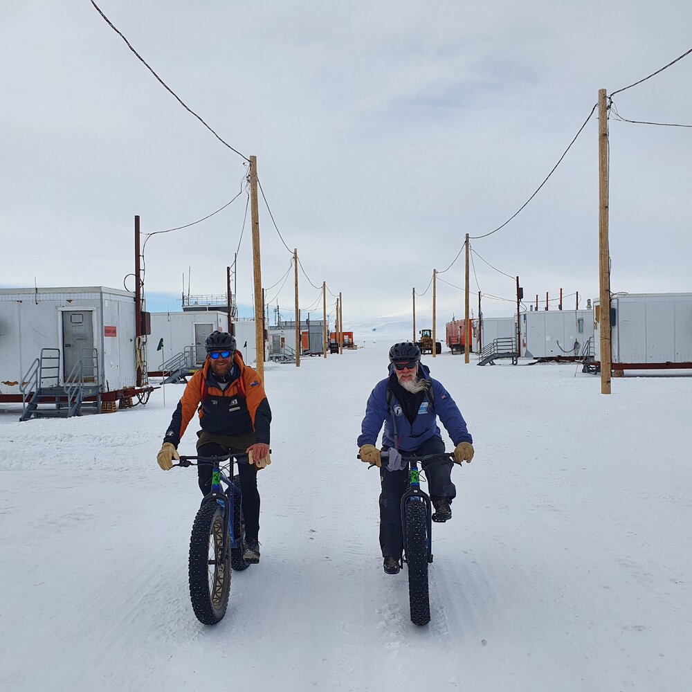 2021-22 AHT's Zack Bennett and Al Fastier cycling at Williams Field