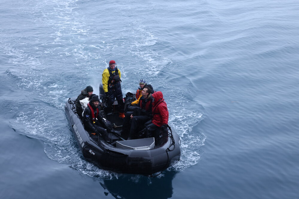 Zodiac carrying passengers