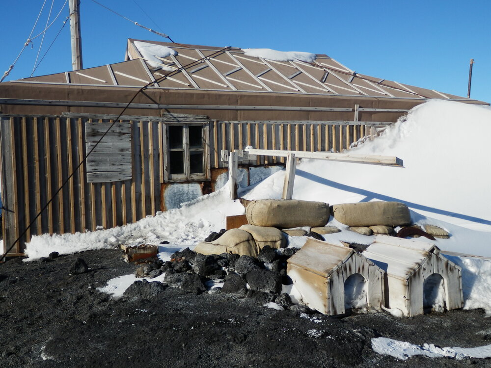 Snow Build-up, North aspect of Shackleton's 'Nimrod' Hut