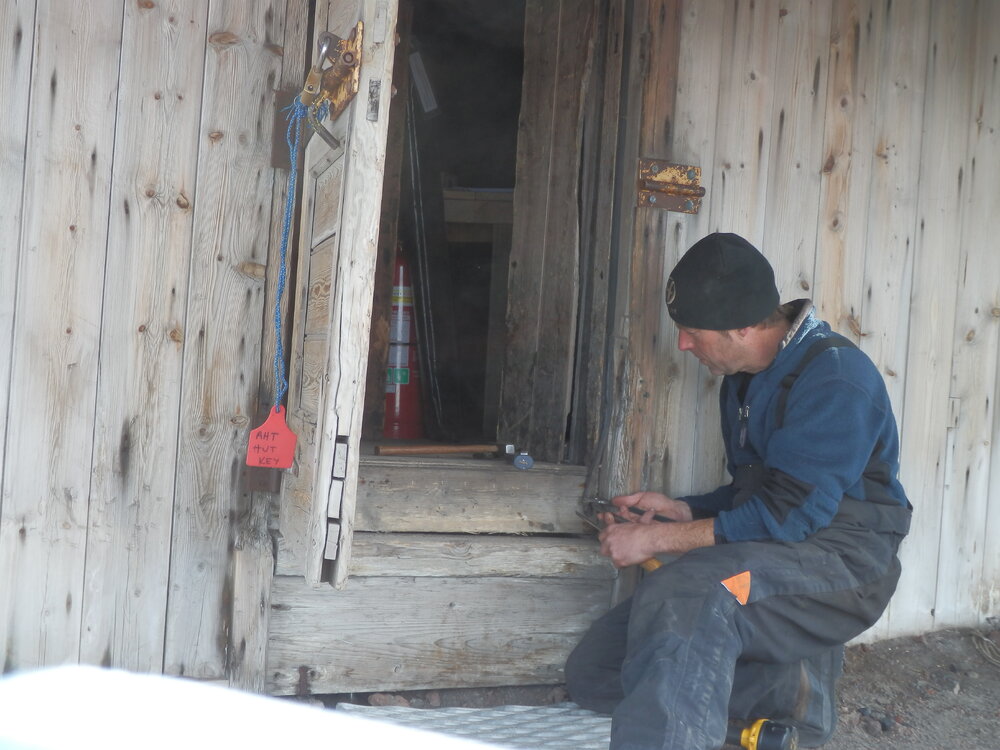 Heritage Carpenter Jaime Ward at Scott's 'Discovery' Hut
