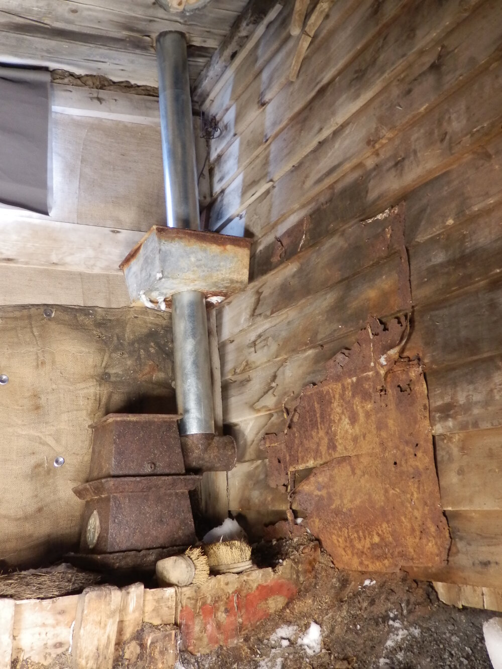 Blubber stove in Stables, Scott's 'Terra Nova' Hut