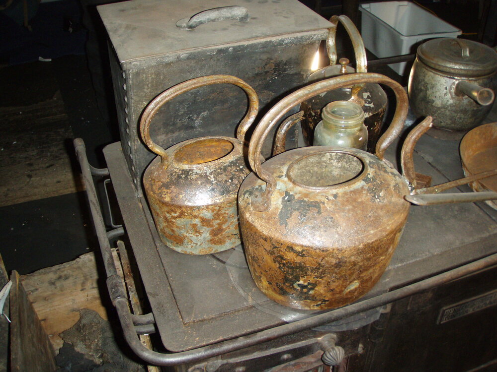 Asbestos removal, stove in Scott's 'Terra Nova' Hut 