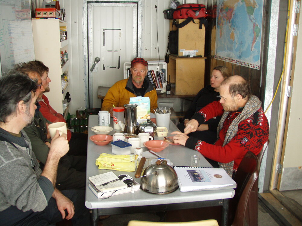 Gathered around mess table