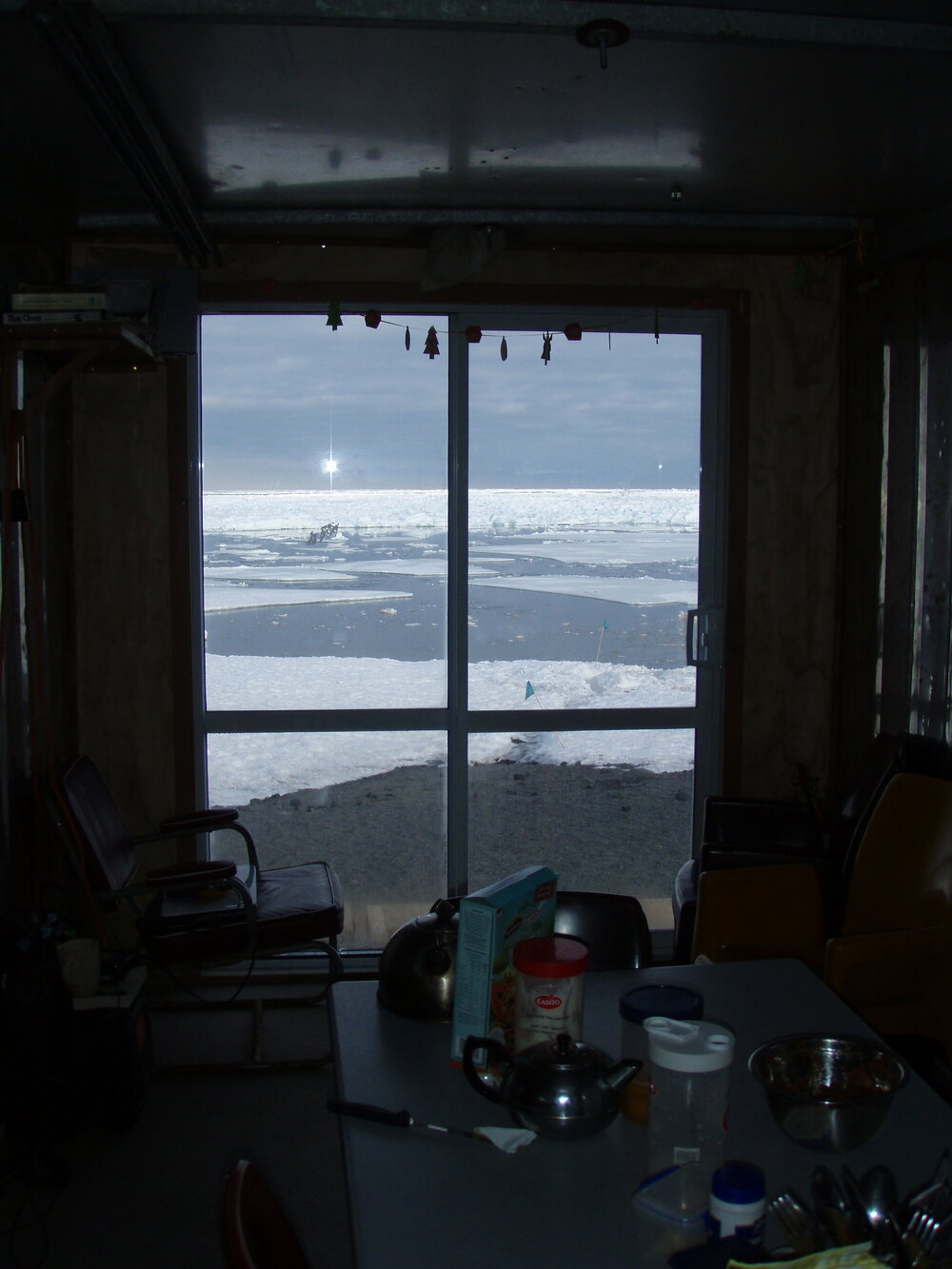 View from inside container camp