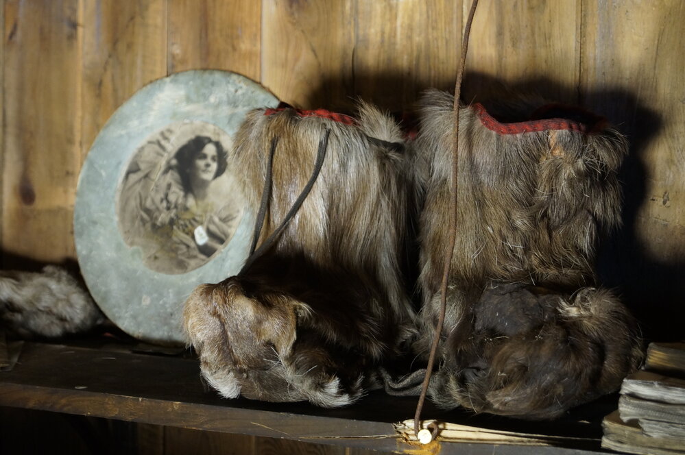 2013-14 Pair of Finnesko boots inside Scott's 'Terra Nova' hut, Cape Evans