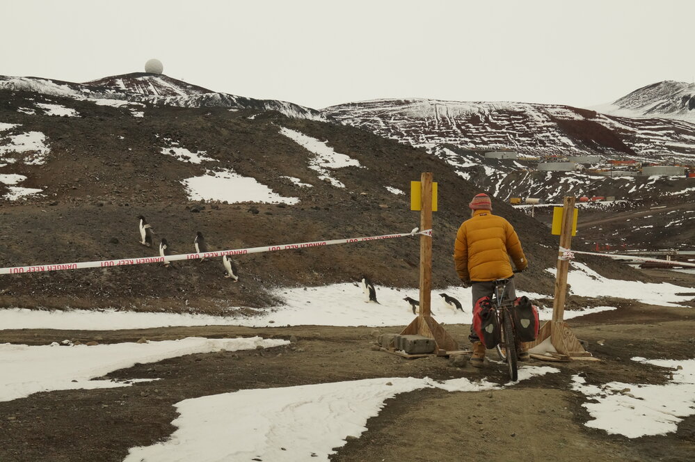 2013-14 Al Fastier biking near McMurdo Station